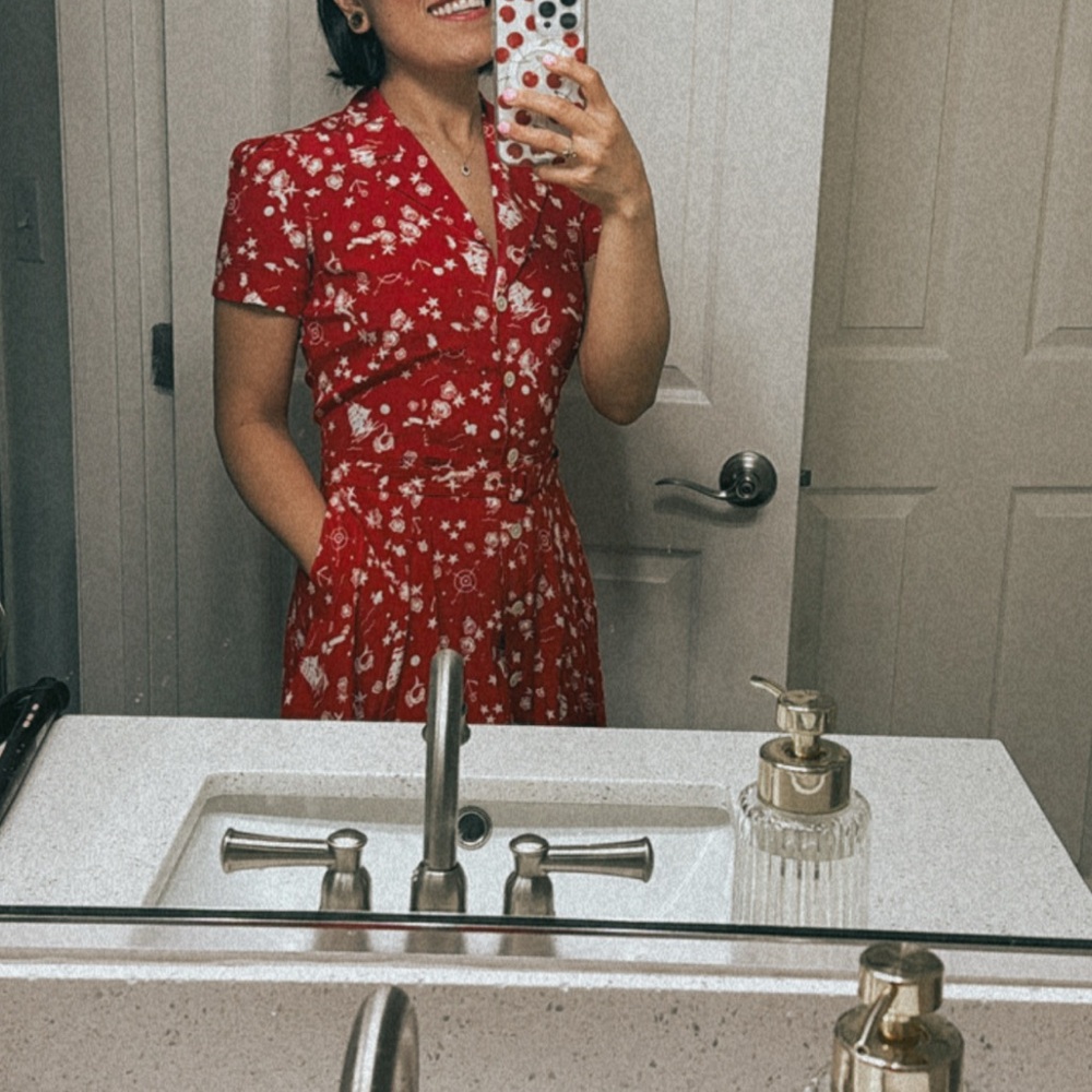 Ralph Lauren Red and White Ruffled Tiered Sundress - Picture 4 of 4